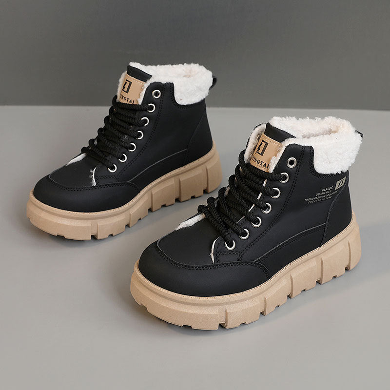 Damen Hohe Stiefel mit flauschigem Innenfutter und rutschfester Sohle R&B