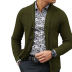 Herren Strickjacke mit strukturiertem Muster und eleganten Knopfdetails R&B