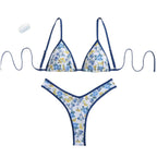 Damen Triangel-Bikini mit floralem Design und verstellbaren Trägern R&B