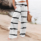 Damen Luftige Sommerhose mit seitlichen Taschen und modischem Streifenmuster R&B