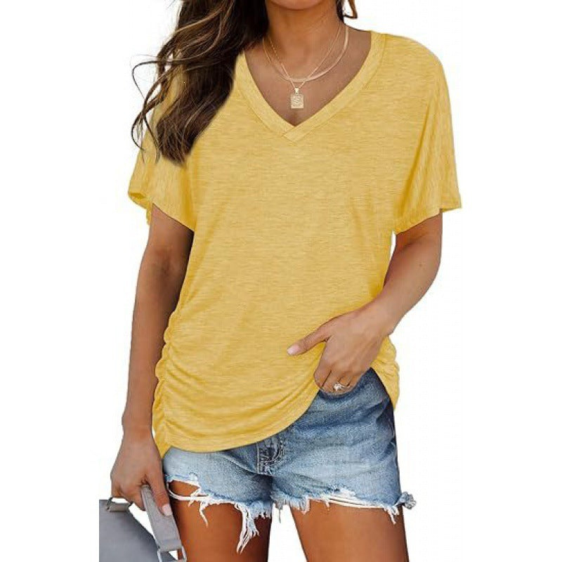 Damen V-Ausschnitt T-Shirt Aus Weichem Single Jersey Heidi-Mode