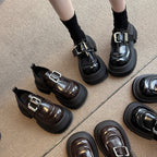 Damen chunky Schnürboots mit dekorativer Schnalle und robustem Sohlenprofil R&B