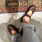 Damen bequeme Ballerinas mit elastischem Riemen und geschmeidiger Lederoberfläche R&B