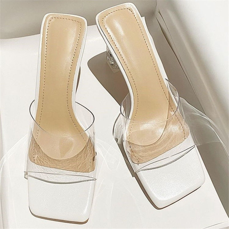 Damen transparente Mules mit elegantem Design R&B