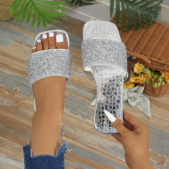 Damen Glitzernde Freizeitsandalen R&B