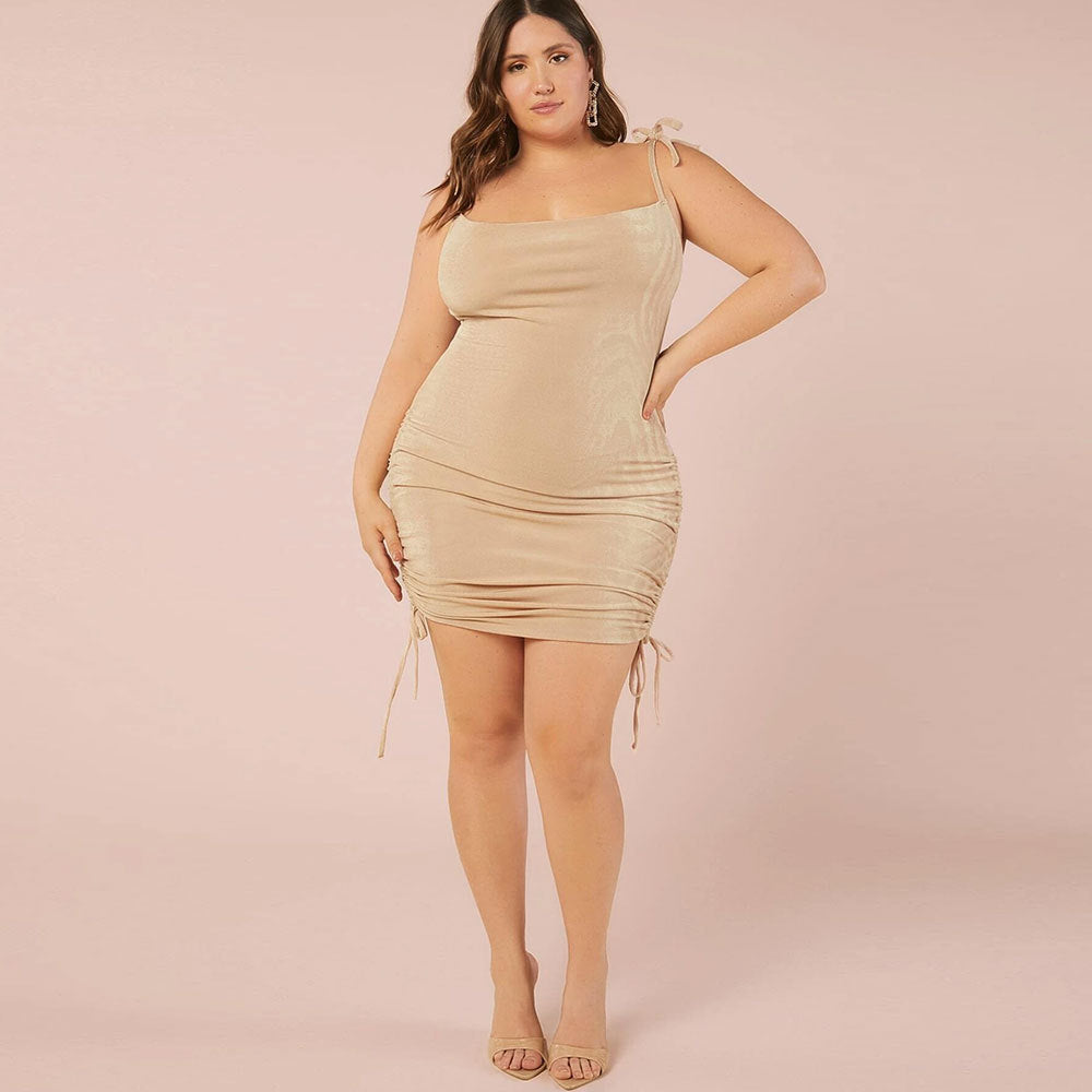 Damen Mini-Bodycon-Kleid mit raffiniertem Rüschendetail R&B