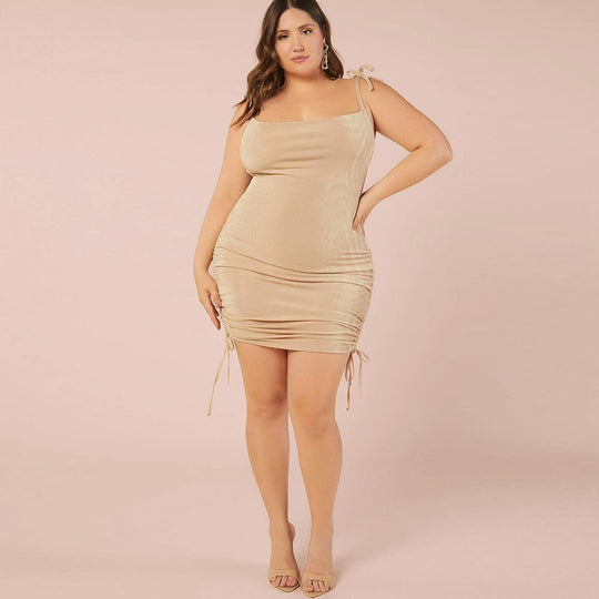 Damen Mini-Bodycon-Kleid mit raffiniertem Rüschendetail R&B