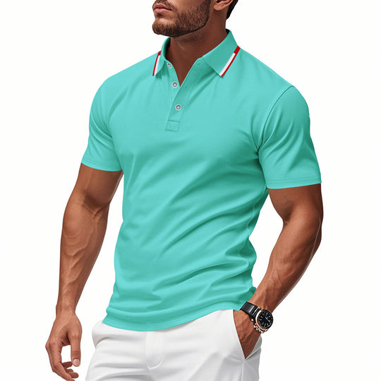 Herren Polo-Shirt mit modernem Kragen und atmungsaktiver Struktur R&B