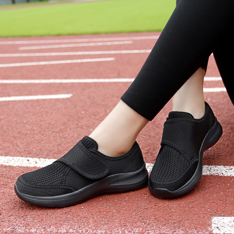 Damen Bequeme Slip-On Freizeitschuhe mit verstellbarem Klettverschluss R&B
