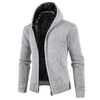 Herren Strickjacke mit Kapuze und weichem Innenfutter R&B