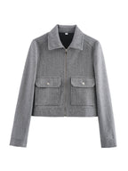 Damen cropped Utility-Jacke R&B