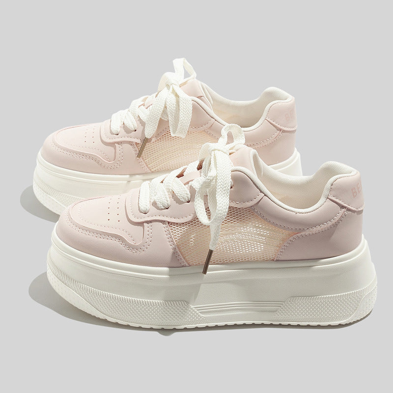 Damen Plattform Sneakers mit atmungsaktivem Mesh-Obermaterial und modischem Design