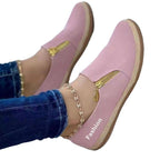 Damen modische Slip-On Sneakers mit elegantem Reißverschluss R&B