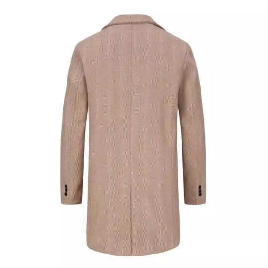 Herren zeitloser Dufflecoat mit elegantem Hahnentrittmuster R&B