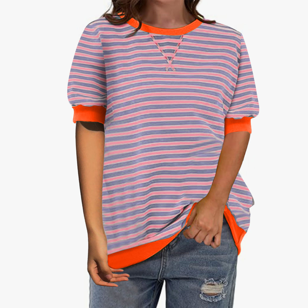 Damen Modisches Streifenshirt mit lässigem Schnitt R&B