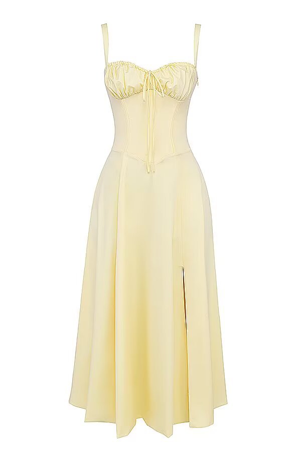 Damen Maxikleid mit gerafftem Oberteil R&B
