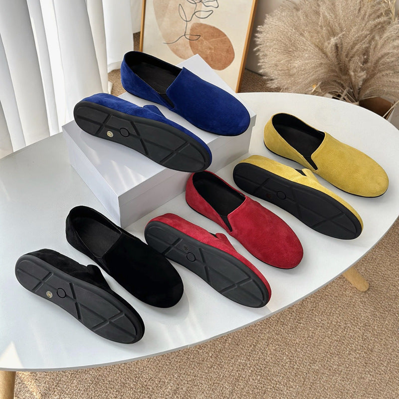 Damen modische Mokassins aus hochwertigem Veloursleder