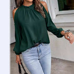 Damen Bluse mit kühlen Schulterdetails und elastischen Ärmeln R&B