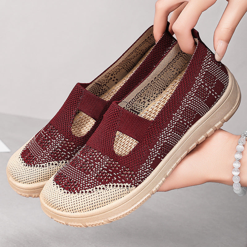 Damen Komfortable Slip-On Freizeitschuhe mit luftiger Netzstruktur