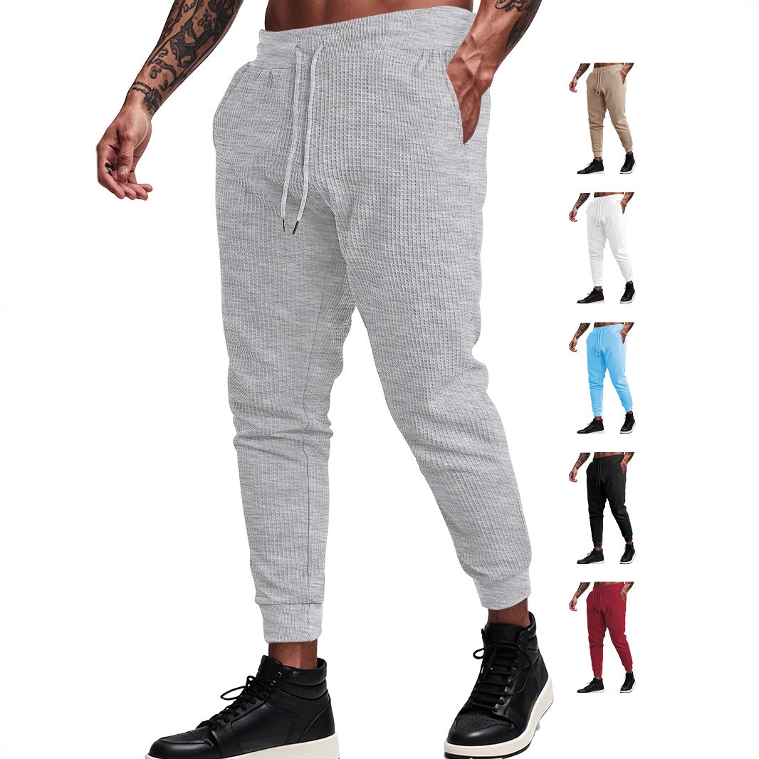 Herren nan feinstrukturierte Jersey-Loungehose konisch geschnitten mit Tunnelzugbund und gerippten Beinabschlüssen R&B