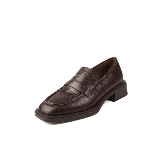 Damen Elegante Mokassins mit hochwertiger Krokodilprägung und komfortablem Blockabsatz R&B