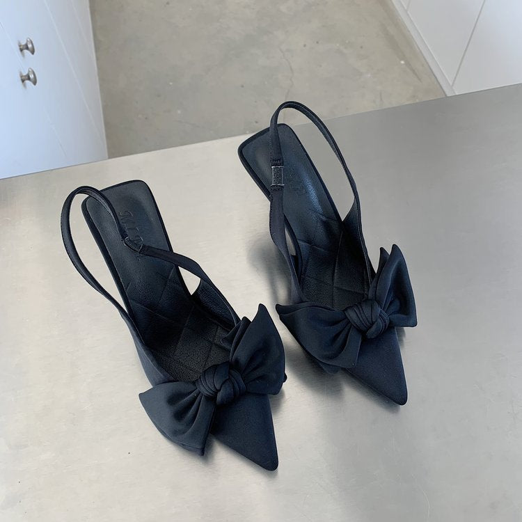 Damen Slingback Pumps mit verspieltem Schleifendesign R&B