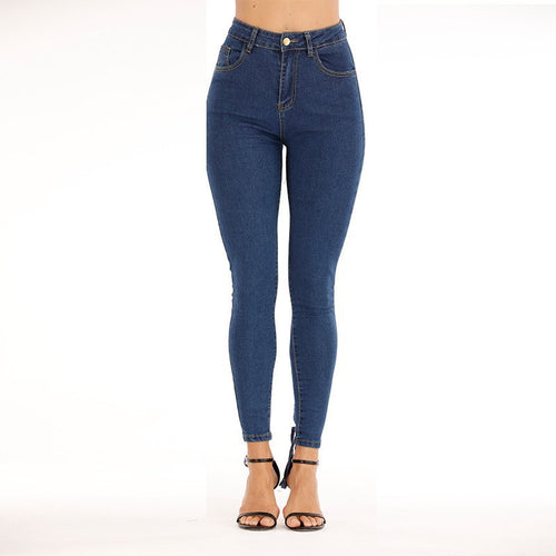Damen Hochtaillierte Skinny Jeans mit elastischem Bund und modischen Kontrastnähten R&B