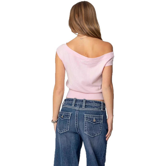 Damen Off-Shoulder T-Shirt R&B