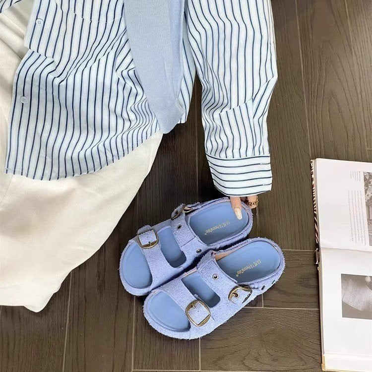 Damen bequeme Clogs mit verstellbarem Schnallenverschluss und weichem Innenfutter R&B
