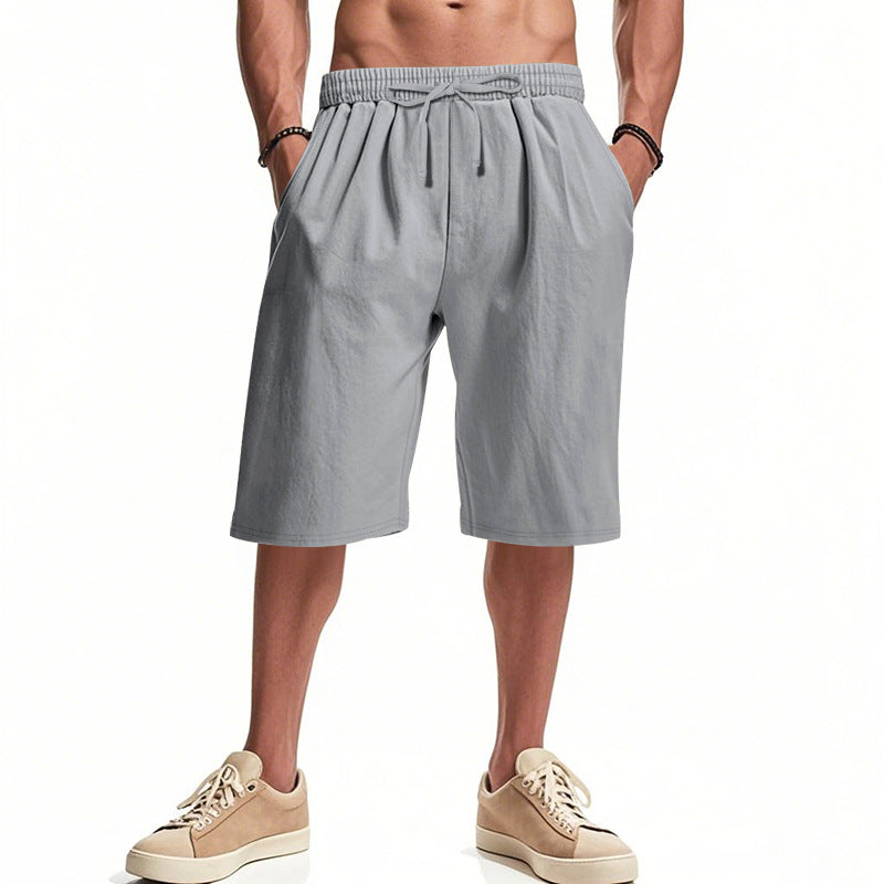 Herren nan lässige Bermudashorts aus Baumwollmix mit elastischem Bund Kordelzug und Seitentaschen R&B
