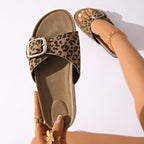 Damen Komfortable Slide-Sandalen mit modischem Schnallen-Detail R&B