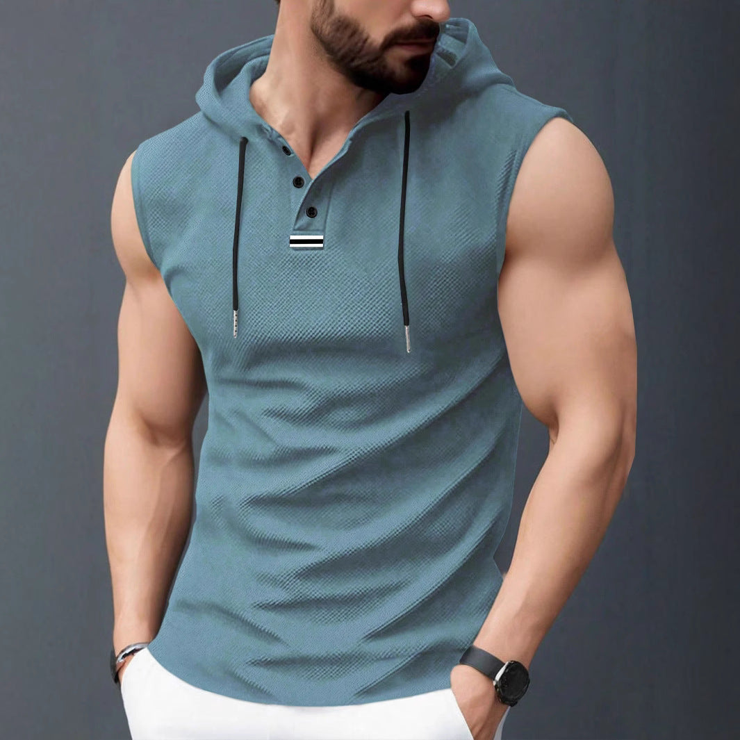 Herren ärmelloses Hoodie-Shirt mit strukturierter Oberfläche