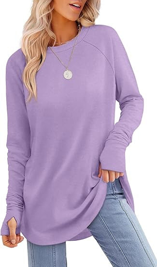 Damen lässiger Langarmshirt mit modernem Schnitt R&B