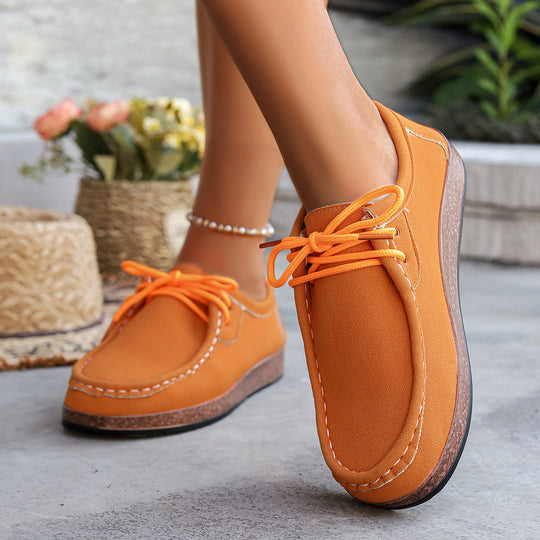 Damen Mokassins mit bequemer Sohle und modischen Schnürdetails R&B