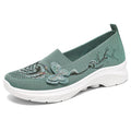 Damen Bequeme Slip-On Sneakers mit Blumenstickerei