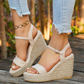 Damen Wedge-Sandalen mit elegantem Riemen und geflochtenem Design R&B