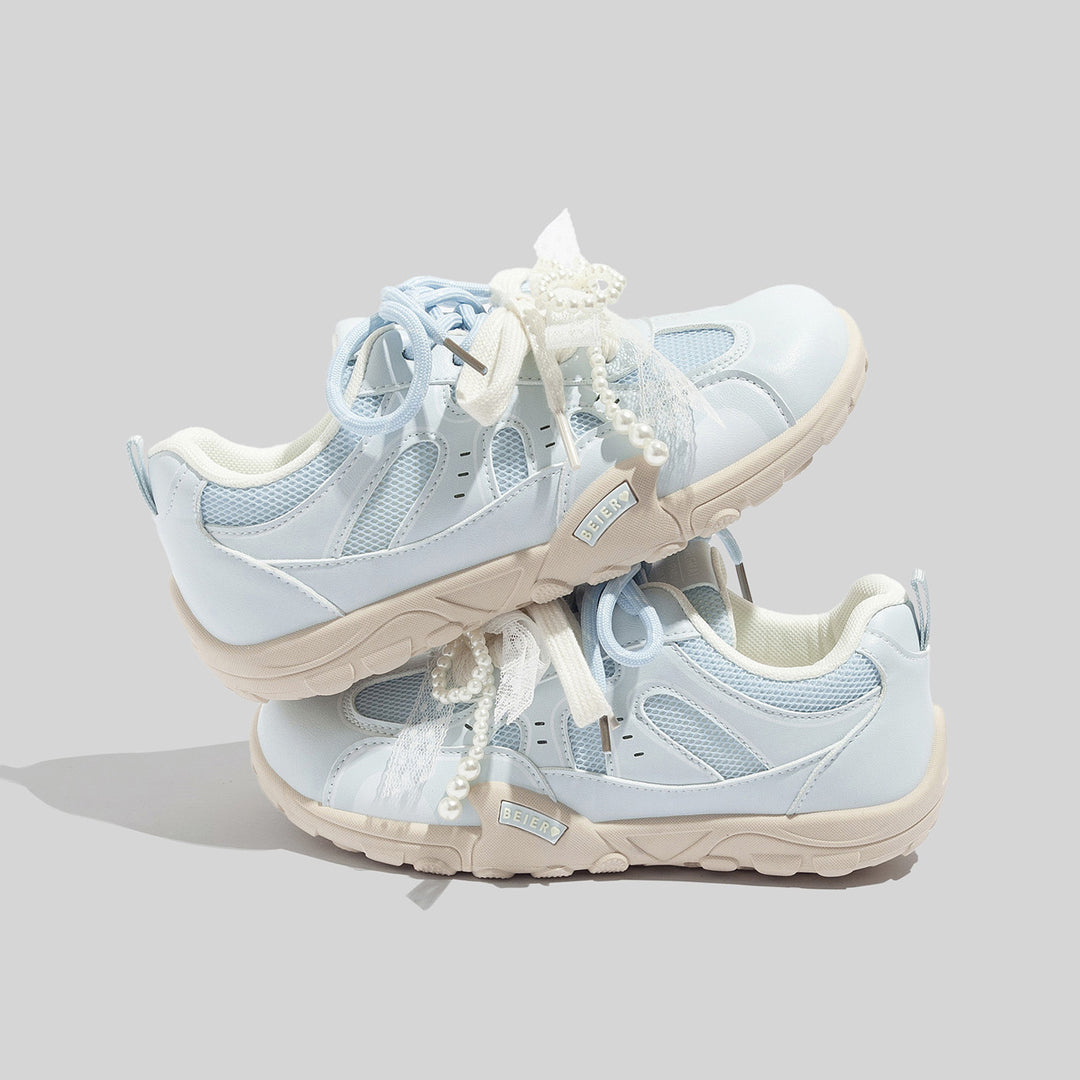 Damen Sportliche Sneaker mit stilvollen Perlenapplikationen und atmungsaktivem Obermaterial R&B