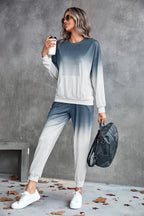 Damen Freizeit-Loungewear-Set mit modernem Ombre-Design und praktischen Taschen R&B