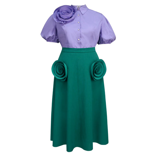 Damen Elegantes Kleid mit voluminösen Rüschendetails R&B