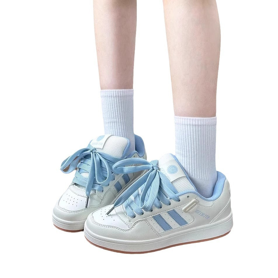 Damen Sportliche Sneakers mit modischen Satinbändern
