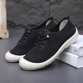 Damen Leichte und atmungsaktive Schnür-Sneaker aus elastischem Strickmaterial R&B