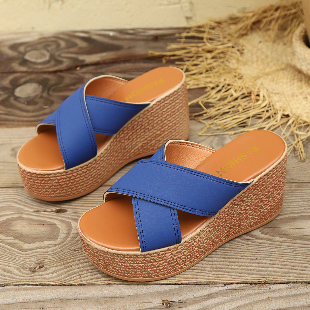 Damen Wedge-Pantoletten mit dekorativem geflochtenem Detail und rutschfester Sohle R&B