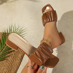 Damen Komfortable und elegante Mules mit Rüschendetails R&B
