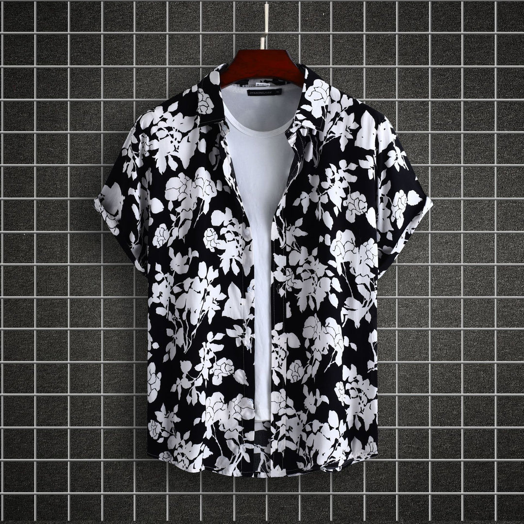 Damen Kurzarmhemd mit floralem Design und lässiger Passform R&B