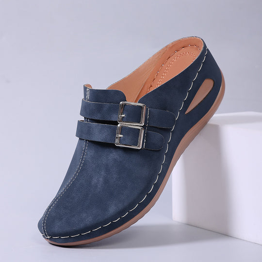 Damen Clogs mit modischem Doppelschnallen-Design und ergonomischer Fußbettung R&B