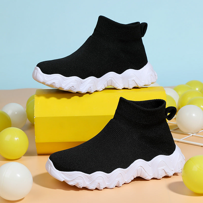 Damen High-Top Sneakers mit elastischem Strick-Obermaterial und rutschfester Sohle