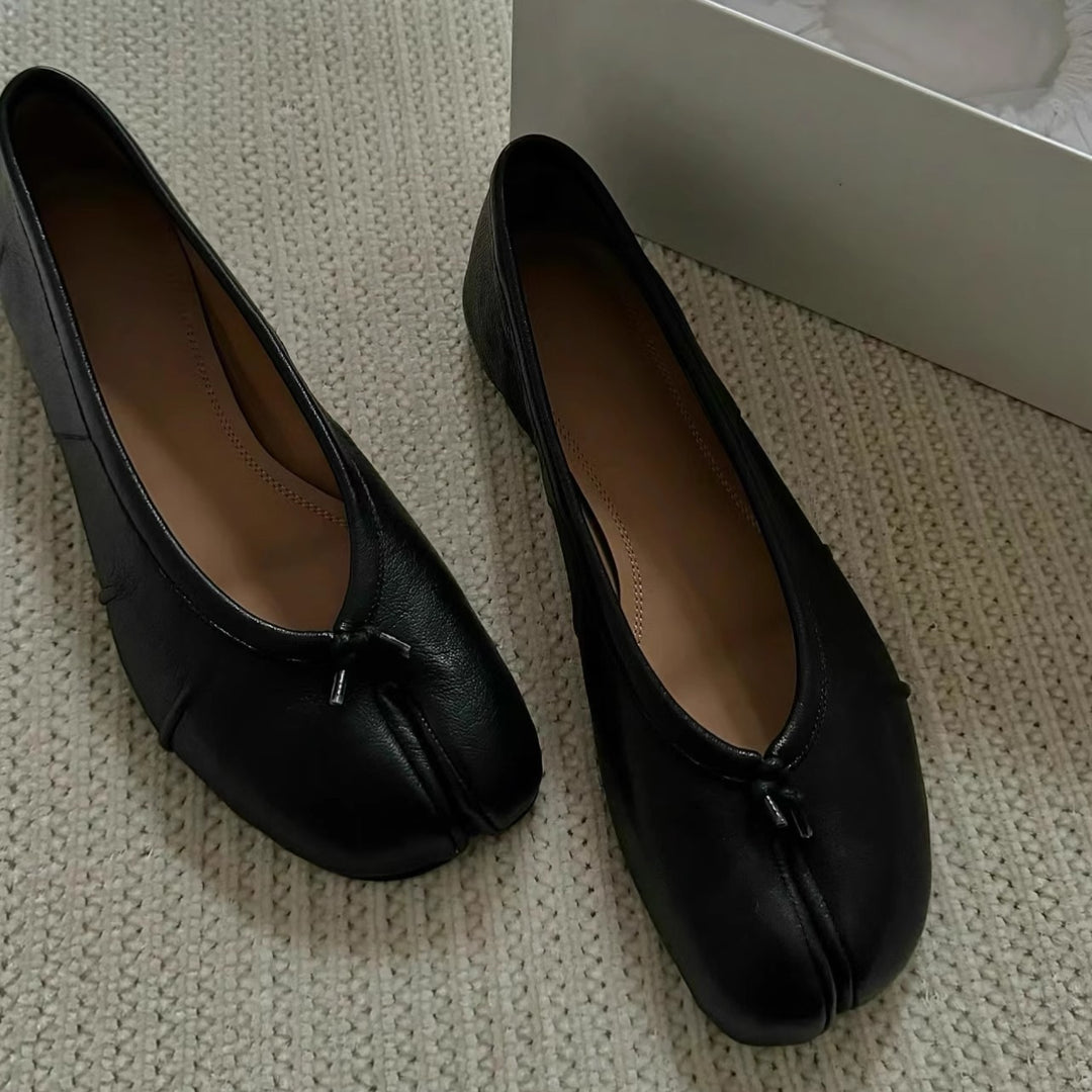 Damen Ballerinas mit raffinierter Zehenpartie und samtiger Lederverarbeitung R&B