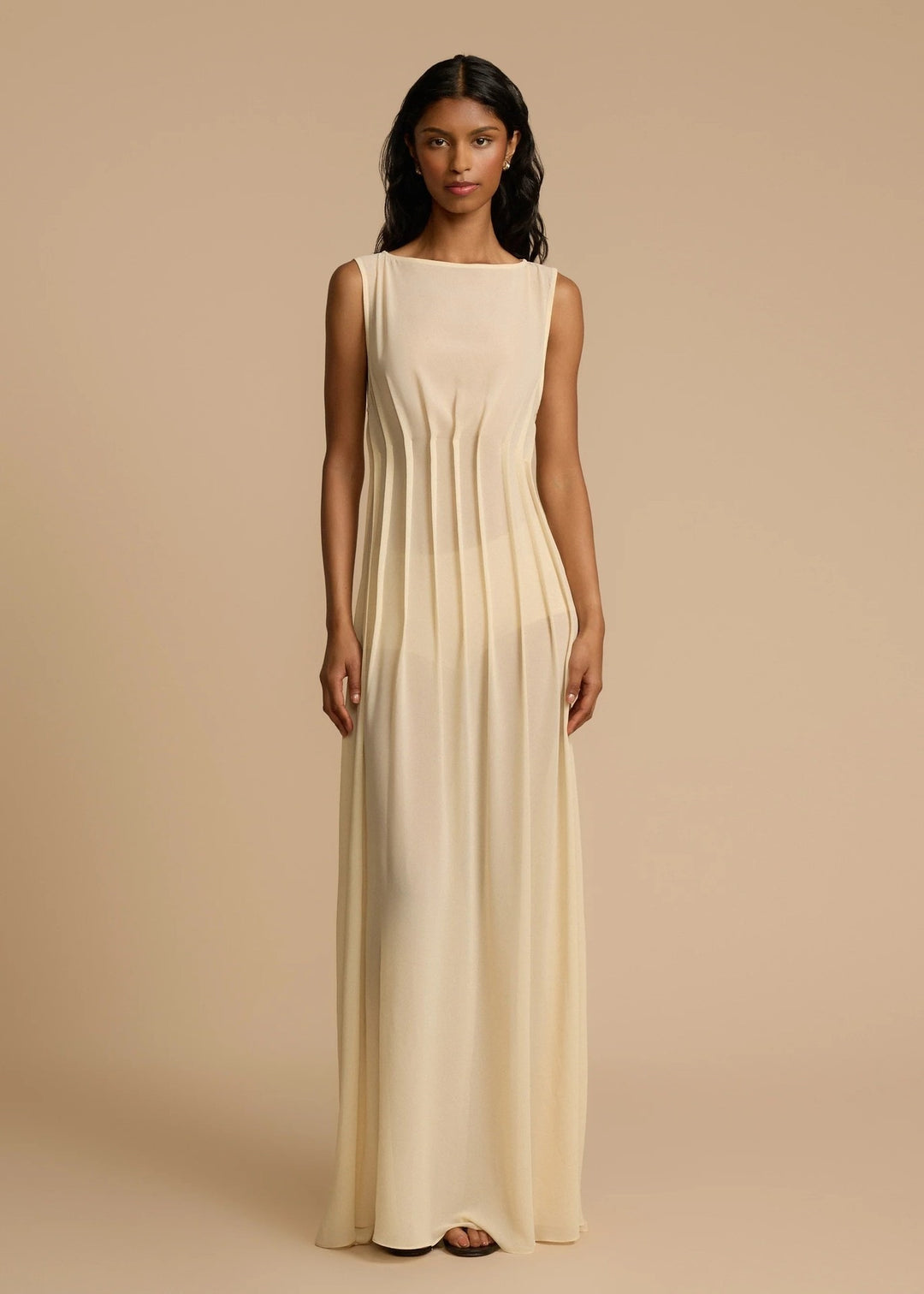 Damen Langes Abendkleid mit raffinierten Falten R&B