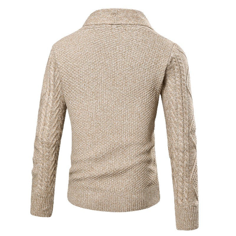 Herren Strickjacke mit modernem Zopfmuster und praktischen Taschen R&B