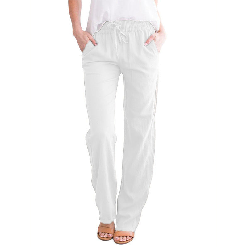 Damen Weite Hose mit elastischem Bund und praktischen Seitentaschen R&B